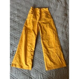 Everybody world by Paloma yellow high waist wide leg flare pants